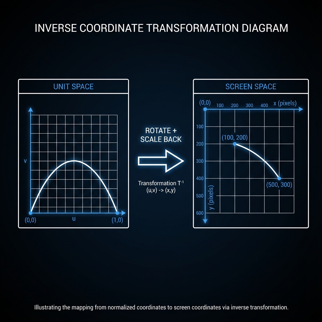 Inverse transformation to screen space
